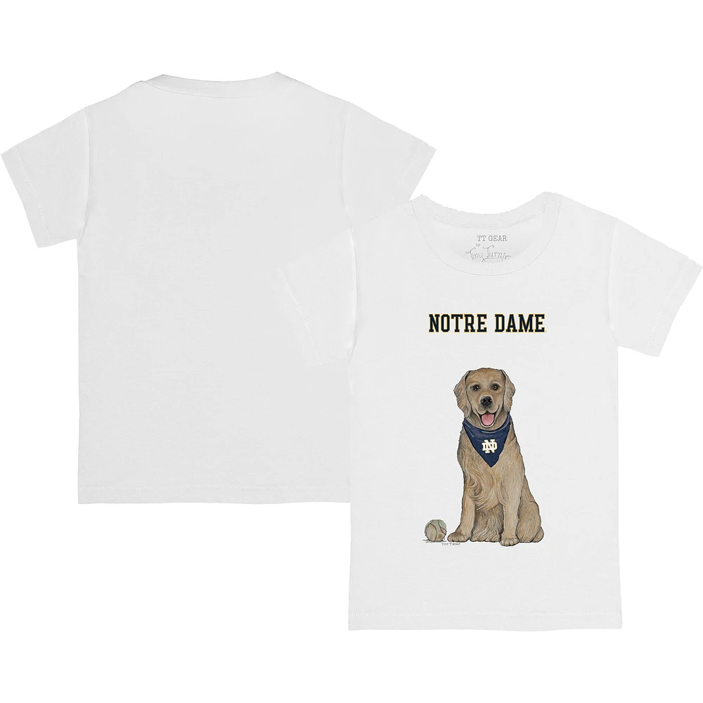 Toddler Tiny Turnip White Notre Dame Fighting Irish Golden Retriever T-Shirt