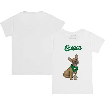 Toddler Tiny Turnip White Oregon Ducks French Bulldog T-Shirt