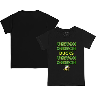 Toddler Tiny Turnip Black Oregon Ducks Stacked T-Shirt