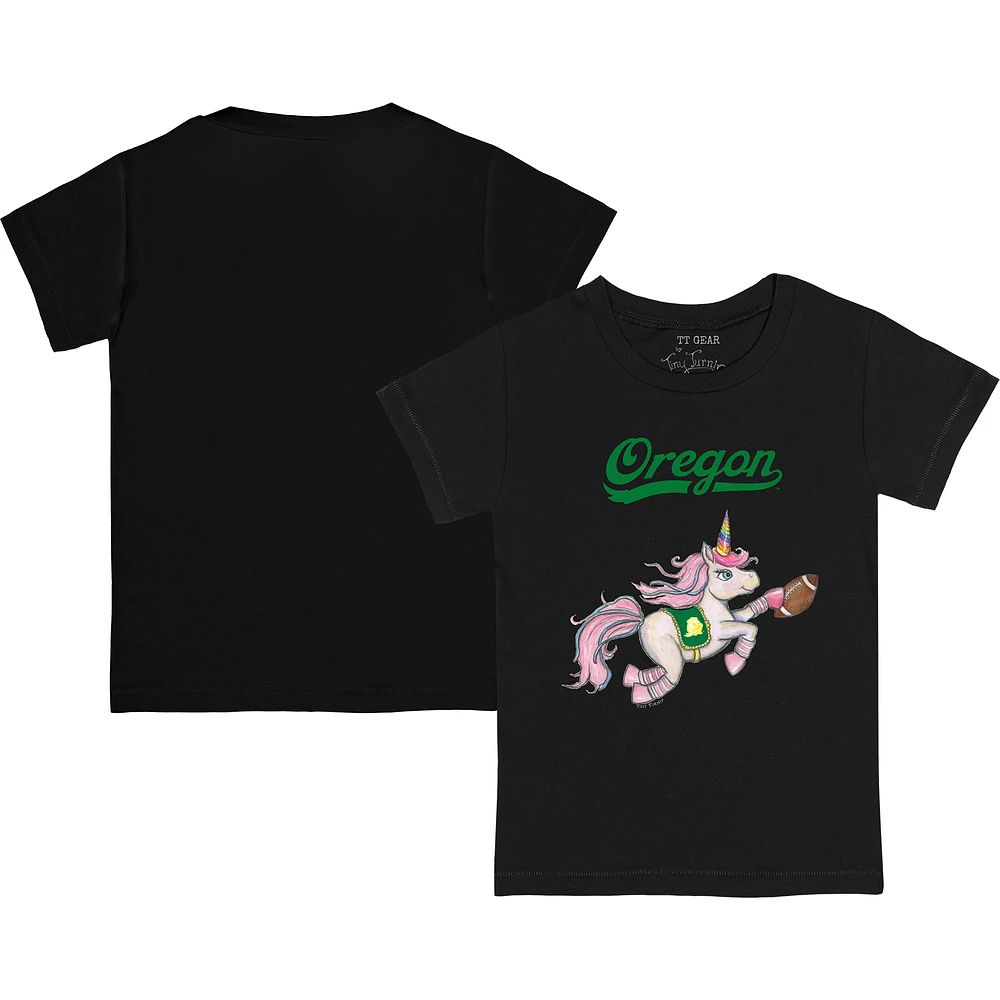 Toddler Tiny Turnip Black Oregon Ducks Unicorn T-Shirt