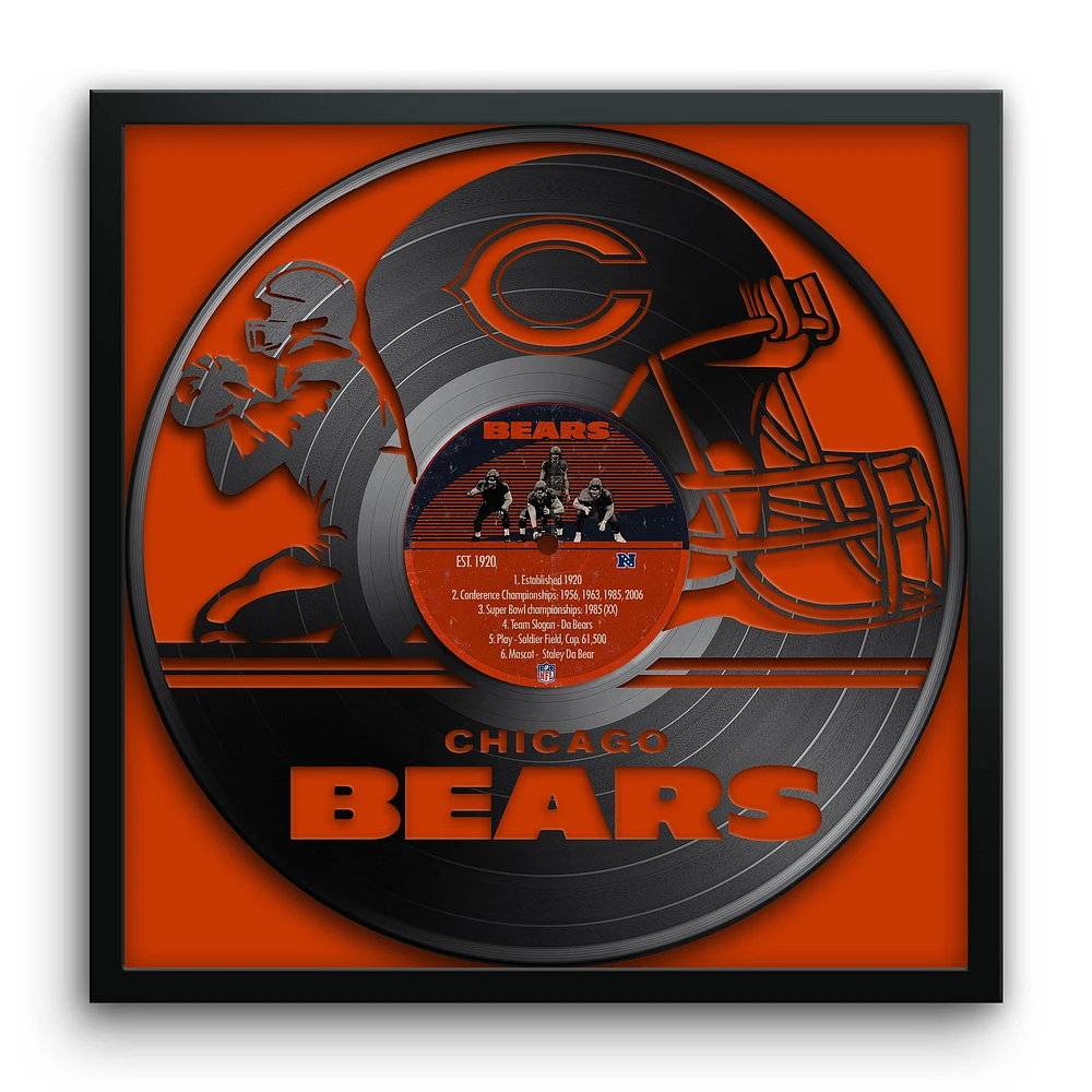 Chicago Bears Framed 13" x 13" Vinyl Record Art Print