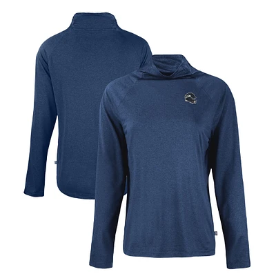Women's Cutter & Buck College Navy Seattle Seahawks Coastline Epic Comfort Eco Recycled Funnel Neck Raglan Pullover Sweatshirt