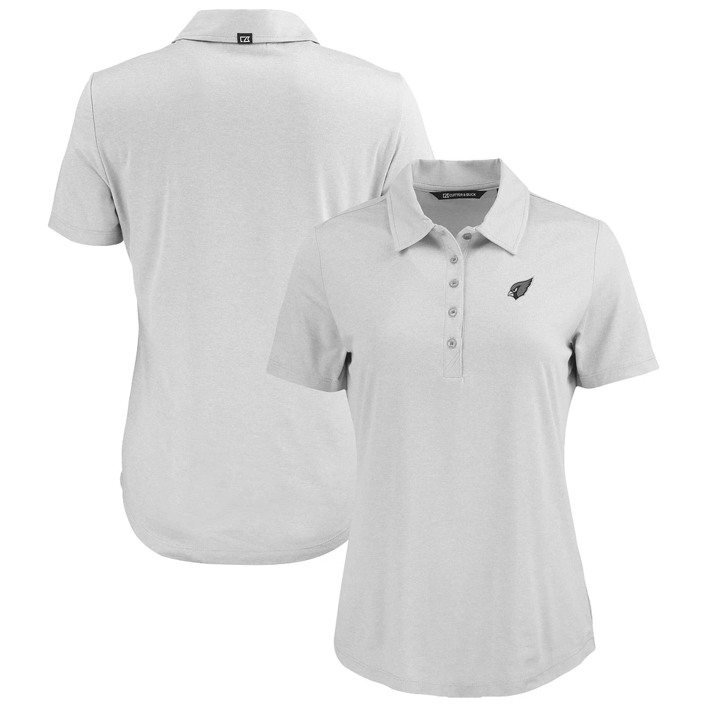 Women's Cutter & Buck Gray Arizona Cardinals Coastline Epic Comfort Eco Recycled Polo