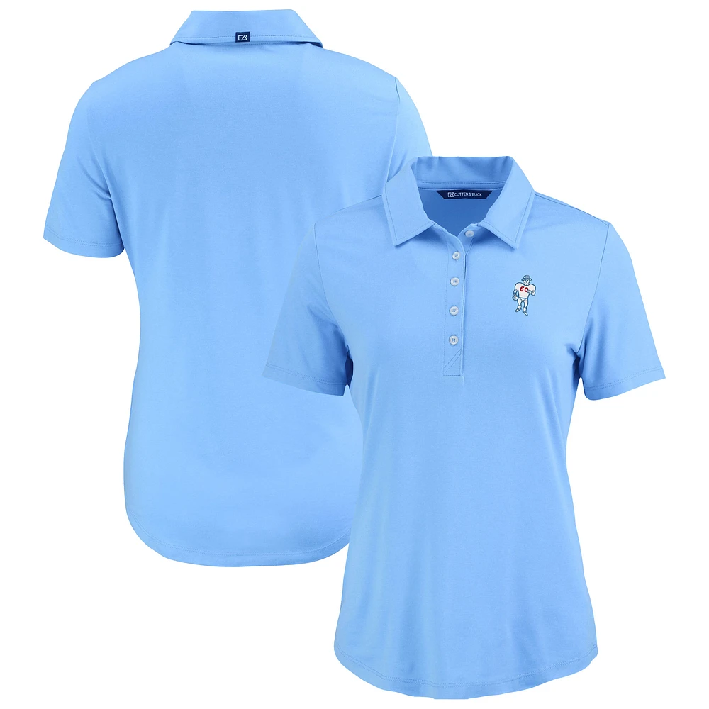 Women's Cutter & Buck Light Blue Houston Oilers Historic Coastline Epic Comfort Eco Recycled Polo