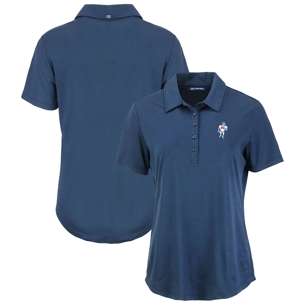 Women's Cutter & Buck Navy Houston Oilers Historic Coastline Epic Comfort Eco Recycled Polo