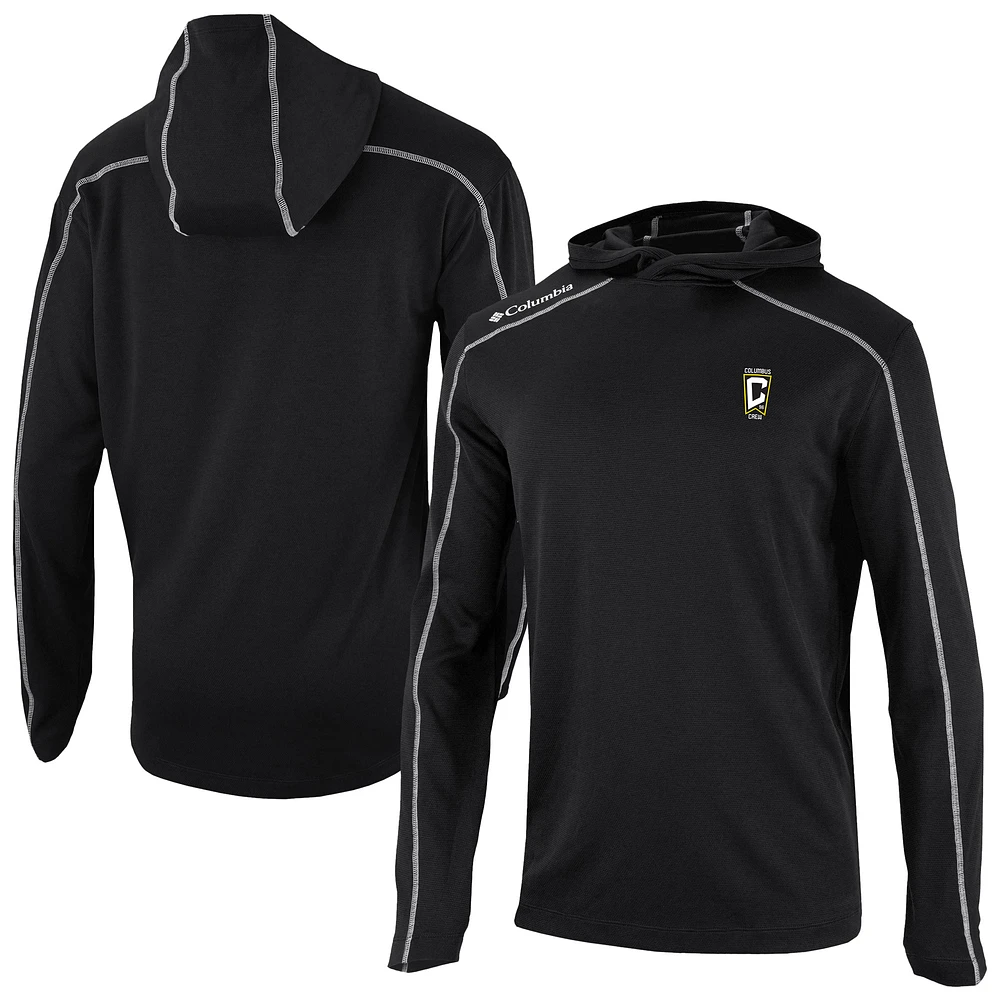 Men's Columbia Black Columbus Crew Omni-Wick Shotgun Pullover Hoodie