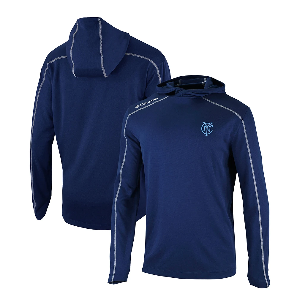 Men's Columbia Navy New York City FC Omni-Wick Shotgun Pullover Hoodie