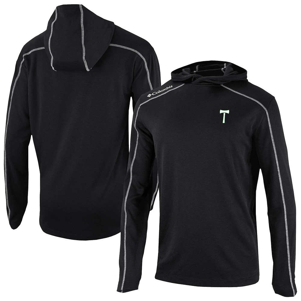 Men's Columbia Black Portland Timbers Omni-Wick Shotgun Pullover Hoodie