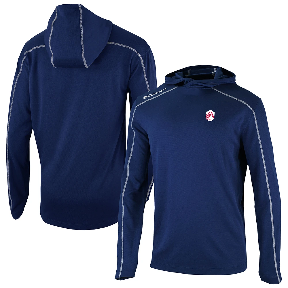 Men's Columbia Navy St. Louis City SC Omni-Wick Shotgun Pullover Hoodie
