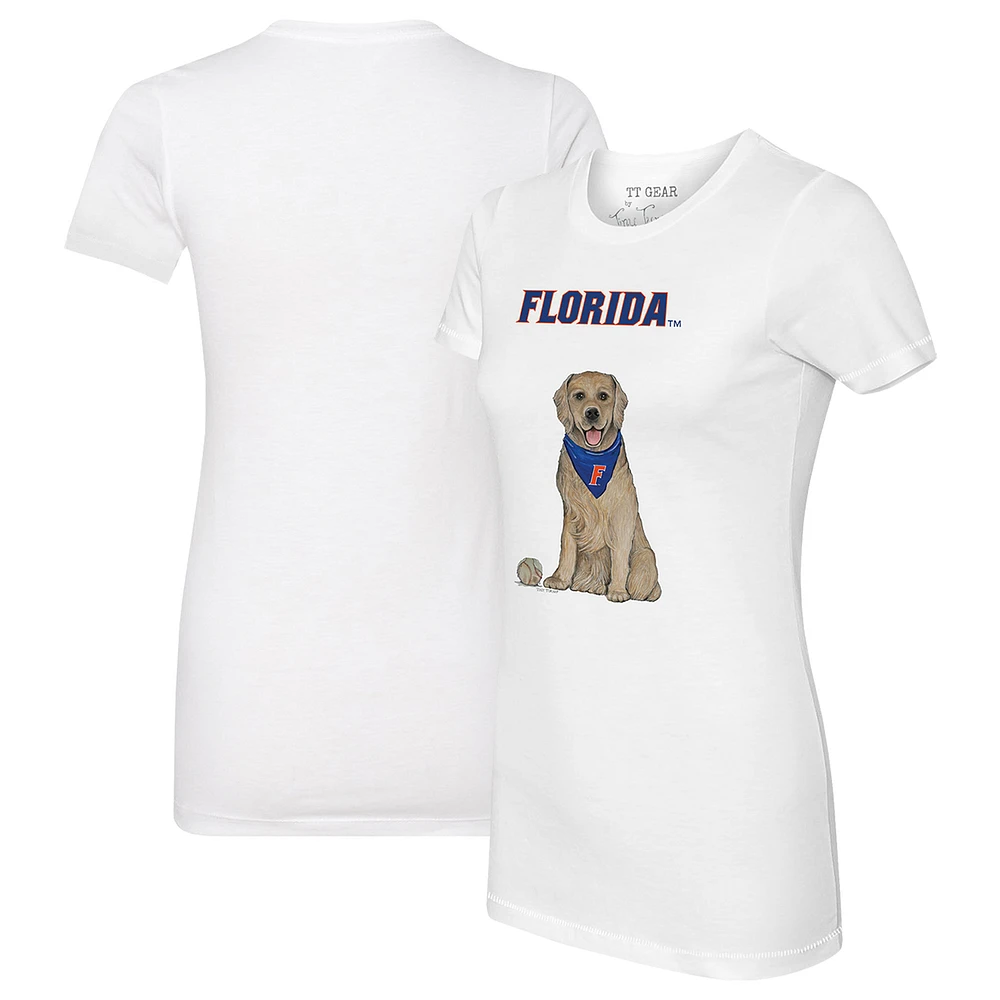 Women's Tiny Turnip White Florida Gators Golden Retriever T-Shirt