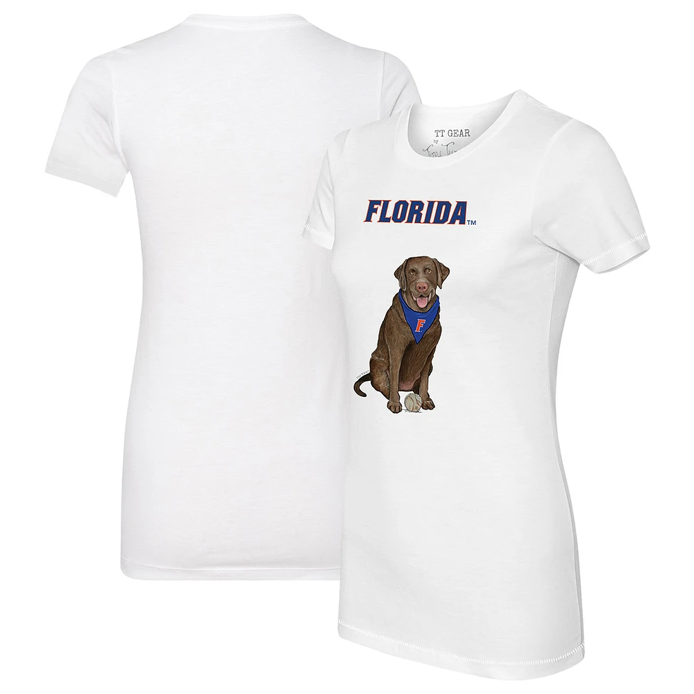 Women's Tiny Turnip White Florida Gators Chocolate Labrador Retriever T-Shirt