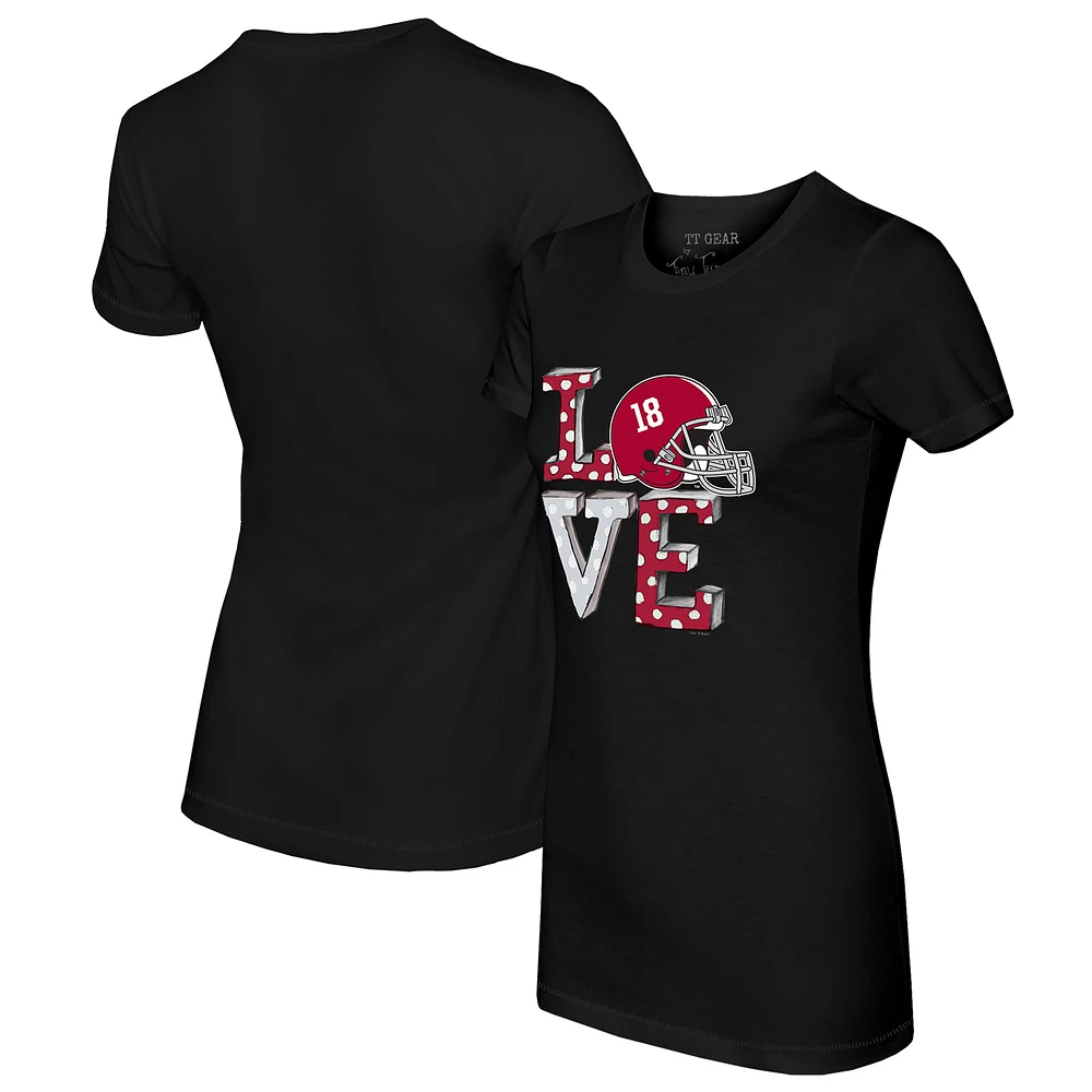 Women's Tiny Turnip Black Alabama Crimson Tide Love T-Shirt