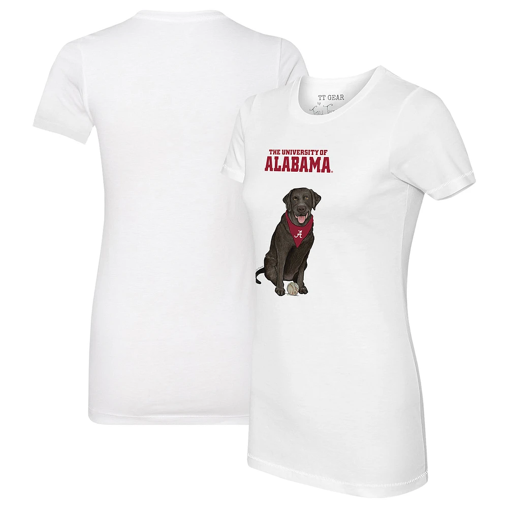 Women's Tiny Turnip White Alabama Crimson Tide Black Labrador Retriever T-Shirt