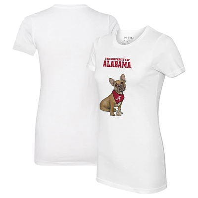 Women's Tiny Turnip White Alabama Crimson Tide French Bulldog T-Shirt