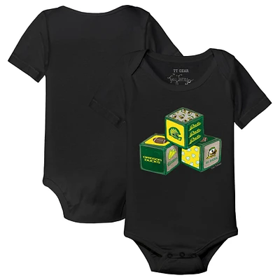 Infant Tiny Turnip Black Oregon Ducks Blocks Bodysuit