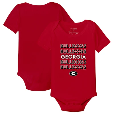 Infant Tiny Turnip Red Georgia Bulldogs Stacked Bodysuit