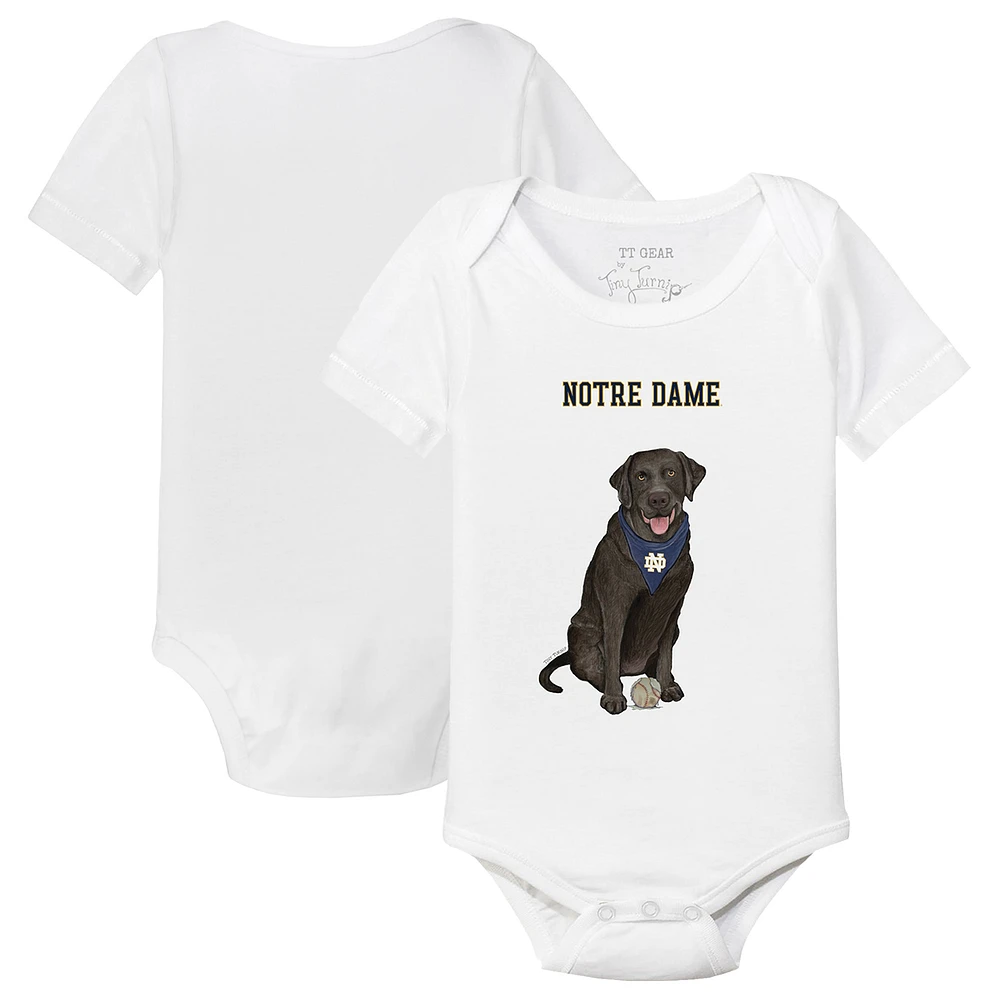 Infant Tiny Turnip White Notre Dame Fighting Irish Labrador Retriever Bodysuit