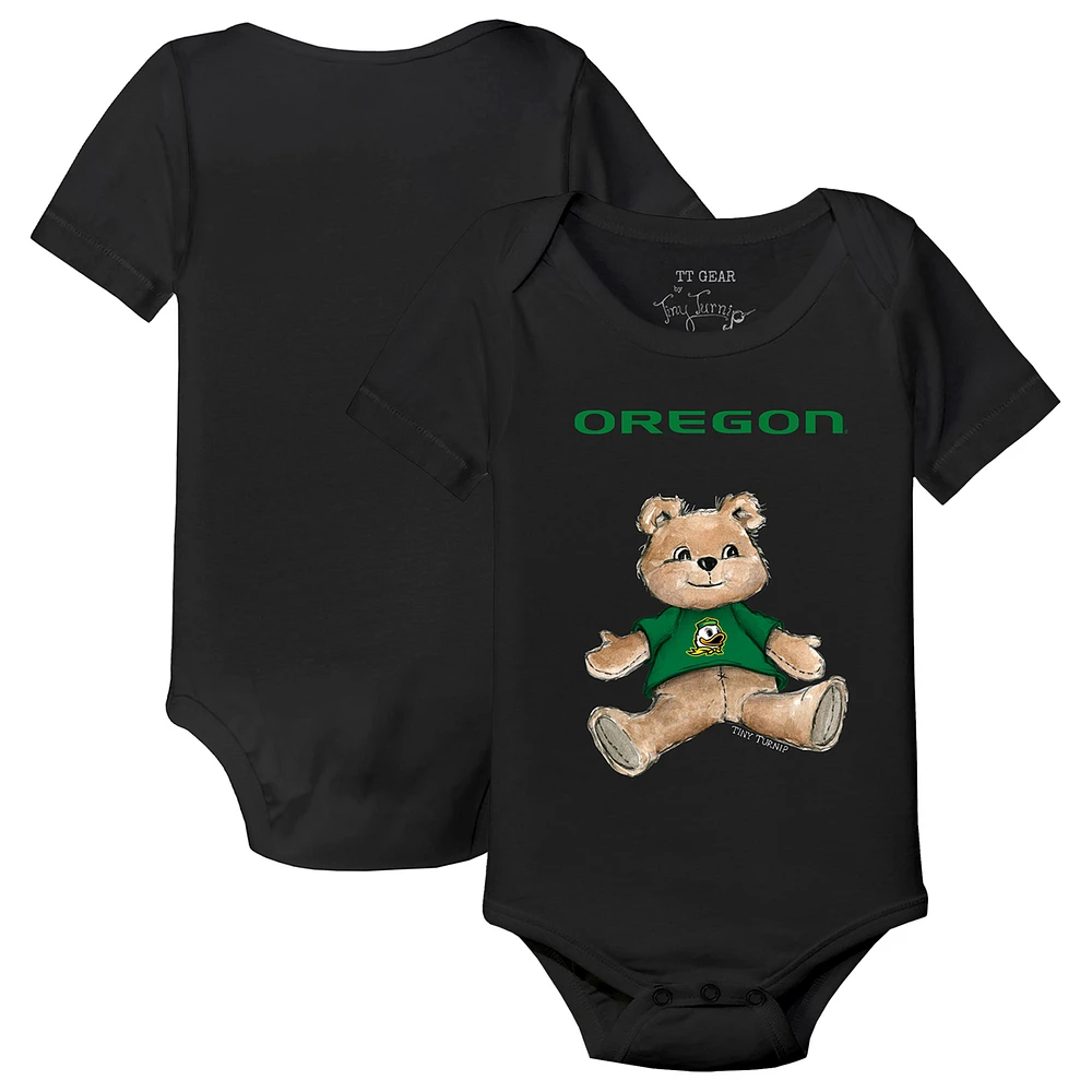 Infant Tiny Turnip Black Oregon Ducks Teddy Bodysuit