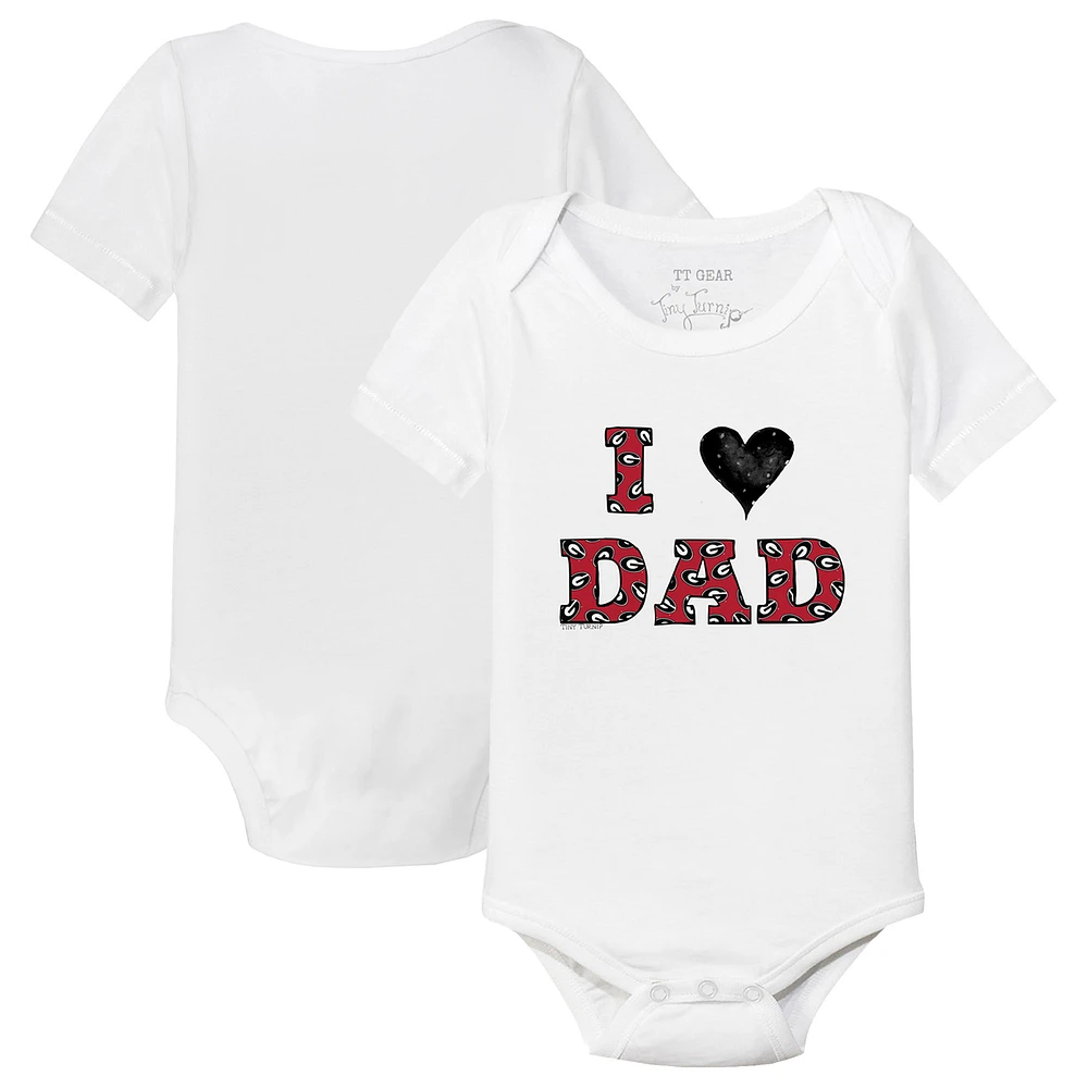 Infant Tiny Turnip White Georgia Bulldogs Dad Bodysuit