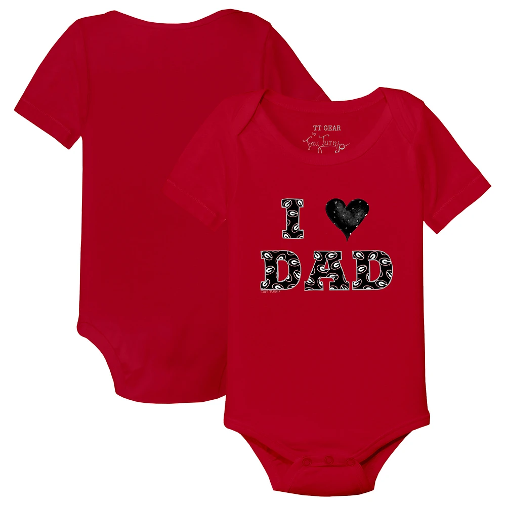 Infant Tiny Turnip Red Georgia Bulldogs Dad Bodysuit
