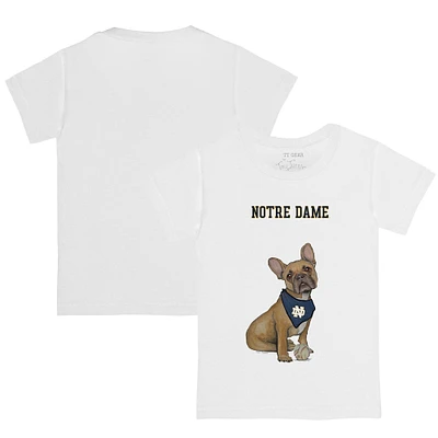 Infant Tiny Turnip White Notre Dame Fighting Irish French Bulldog T-Shirt
