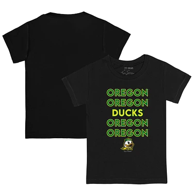 Infant Tiny Turnip Black Oregon Ducks Stacked T-Shirt