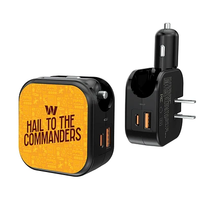 Keyscaper Black Washington Commanders 2-In-1 USB A/C Charger