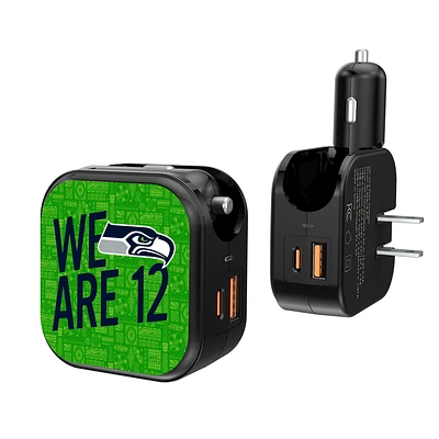 Keyscaper Black Seattle Seahawks 2-In-1 USB A/C Charger