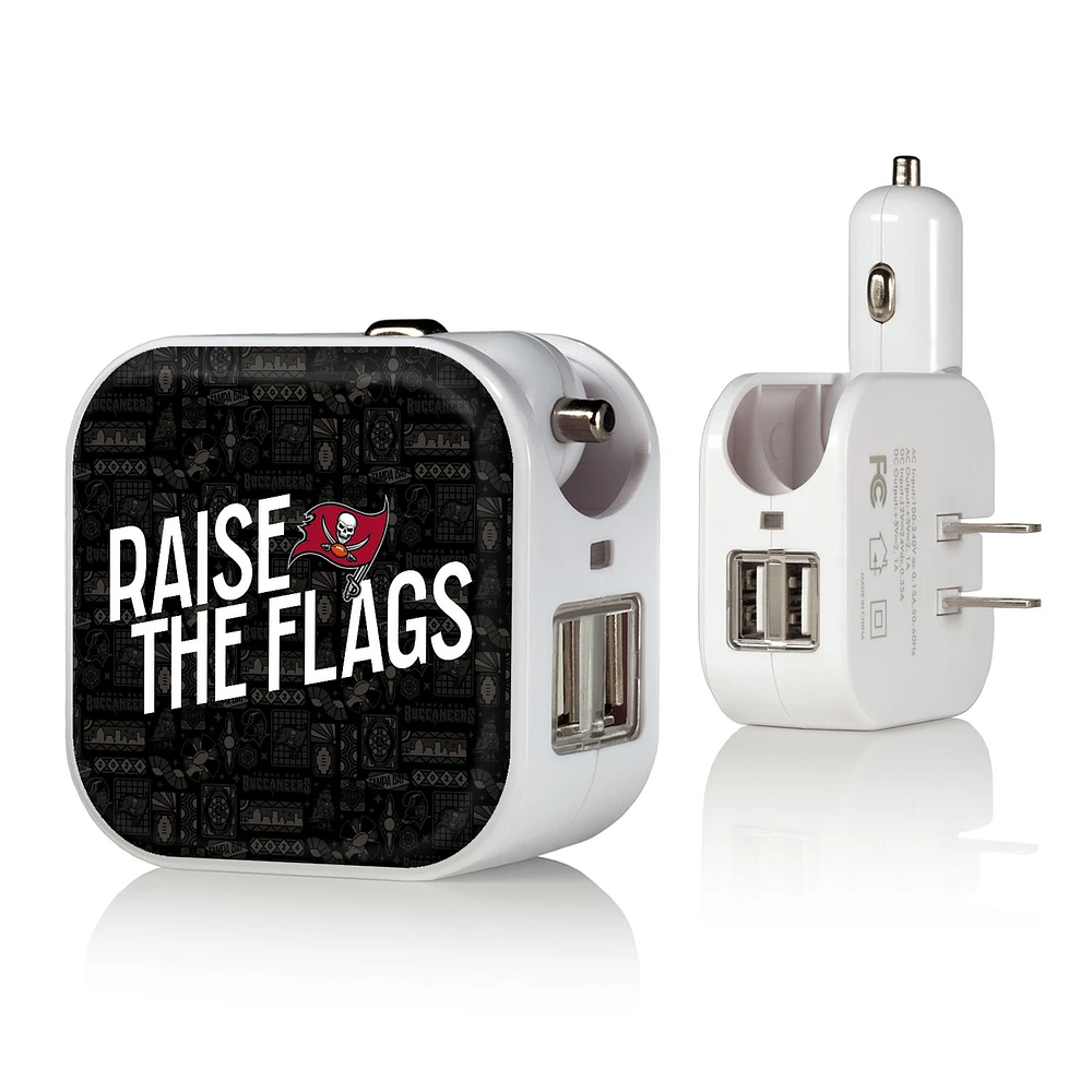Keyscaper White Tampa Bay Buccaneers 2-In-1 USB Charger
