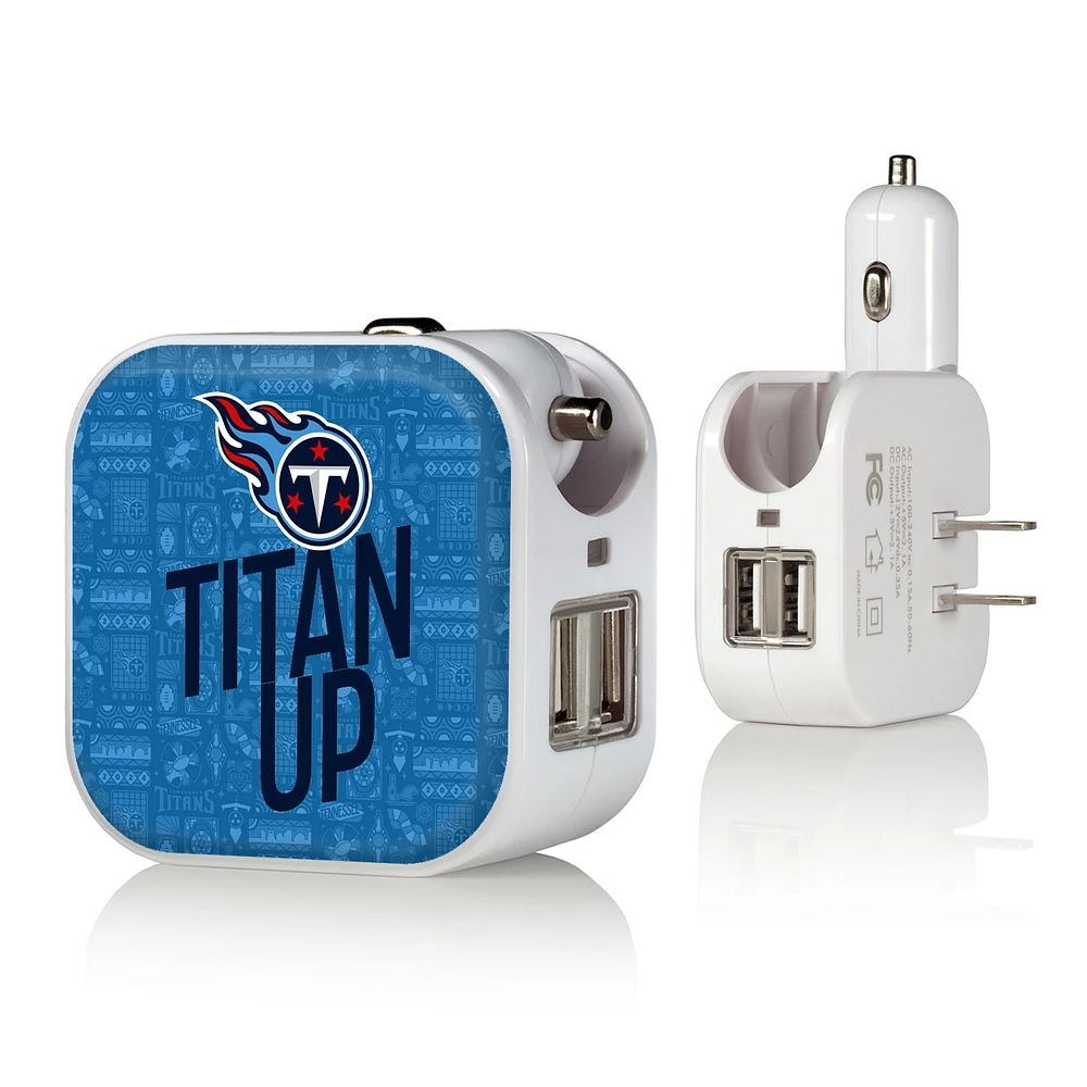 Keyscaper White Tennessee Titans 2-In-1 USB Charger