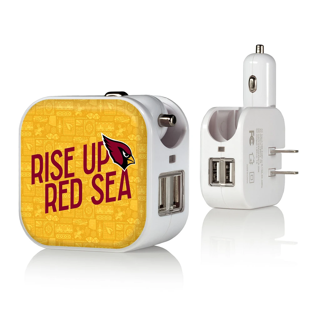 Keyscaper White Arizona Cardinals 2-In-1 USB Charger