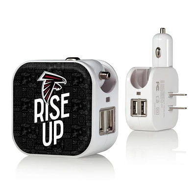 Keyscaper White Atlanta Falcons 2-In-1 USB Charger