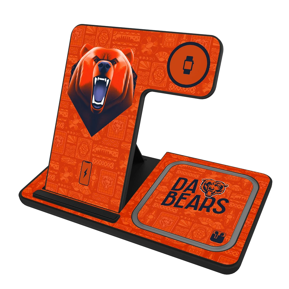 Keyscaper Black Chicago Bears 3-in-1 Charging Station