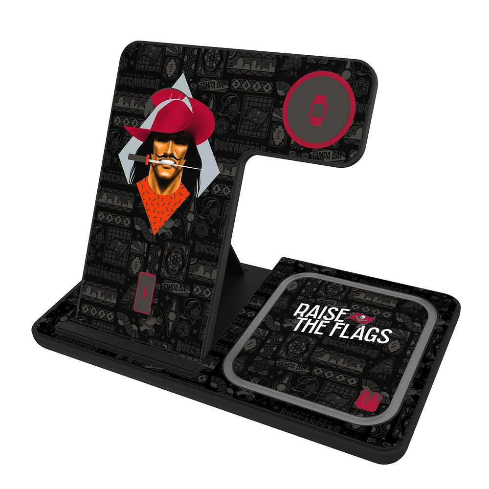 Keyscaper Black Tampa Bay Buccaneers 3-in-1 Charging Station