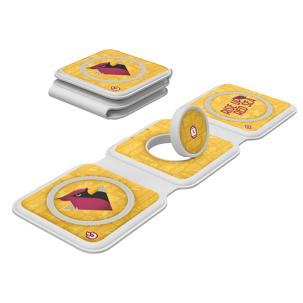 Keyscaper White Arizona Cardinals 3-in-1 Foldable Charger
