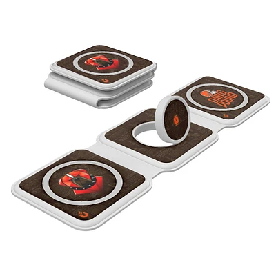 Keyscaper White Cleveland Browns 3-in-1 Foldable Charger