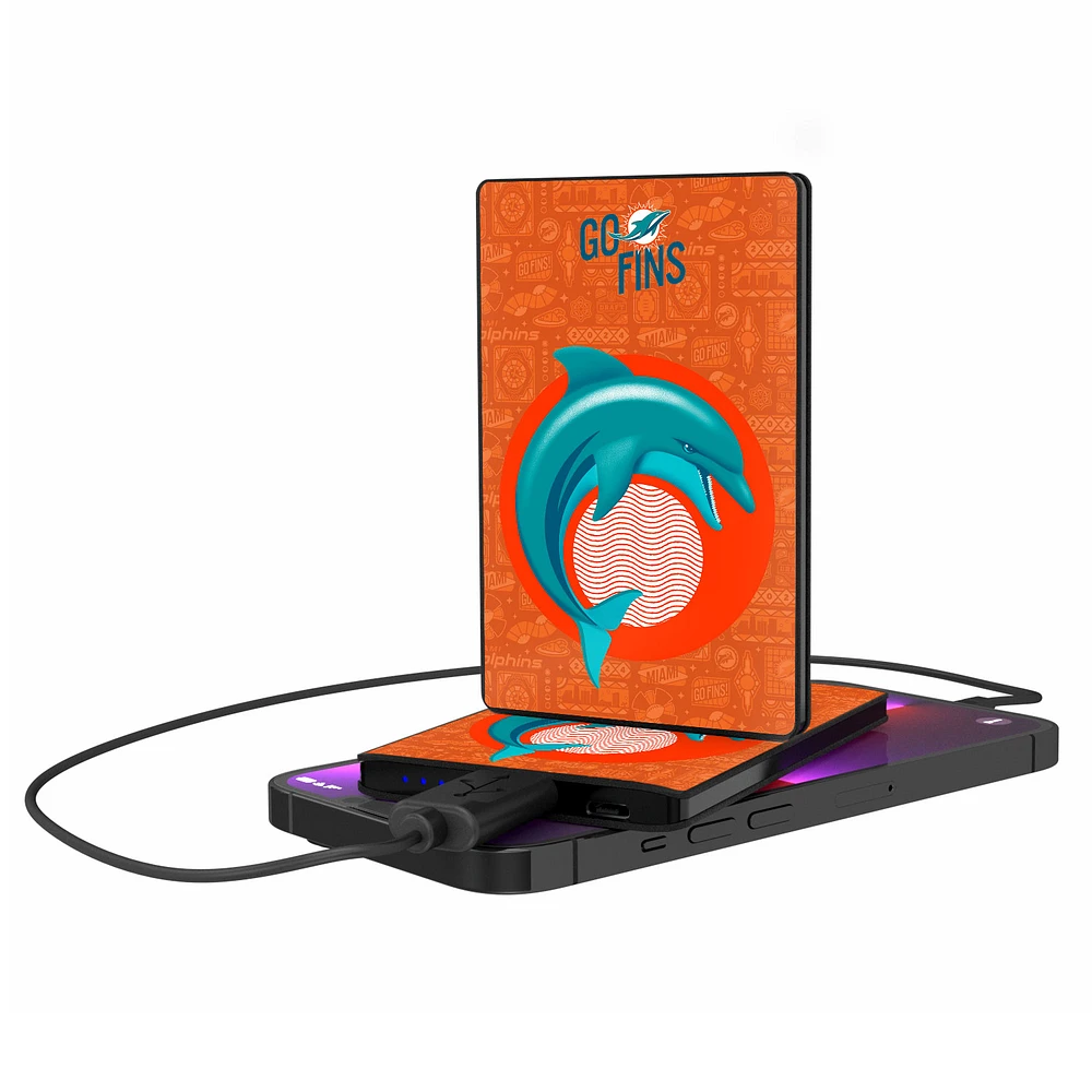 Keyscaper Black Miami Dolphins 2500 mAh Illustrated Credit Card Powerbank