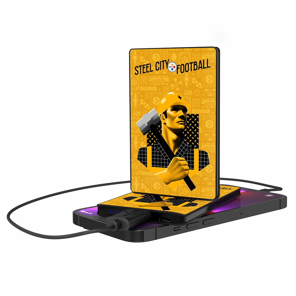 Keyscaper Black Pittsburgh Steelers 2500 mAh Illustrated Credit Card Powerbank