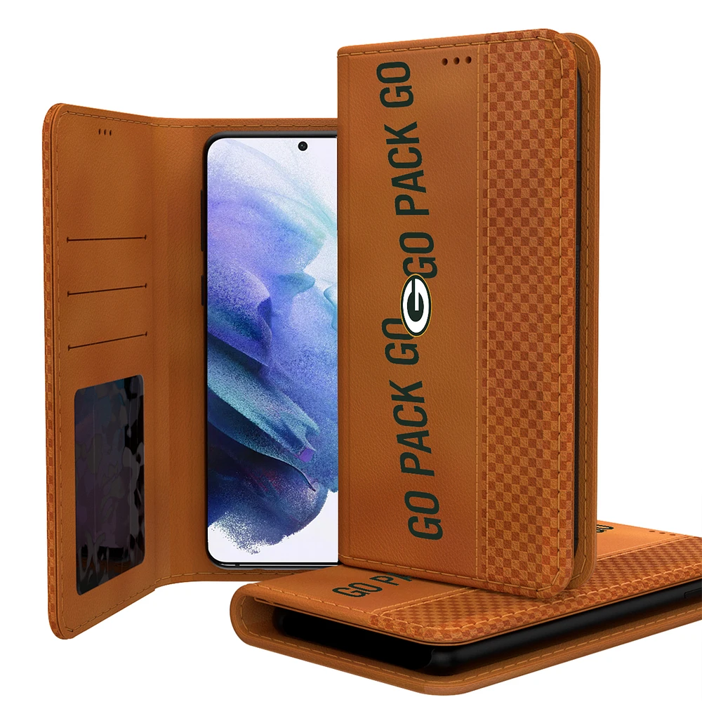 Keyscaper Brown Green Bay Packers Galaxy Folio Case