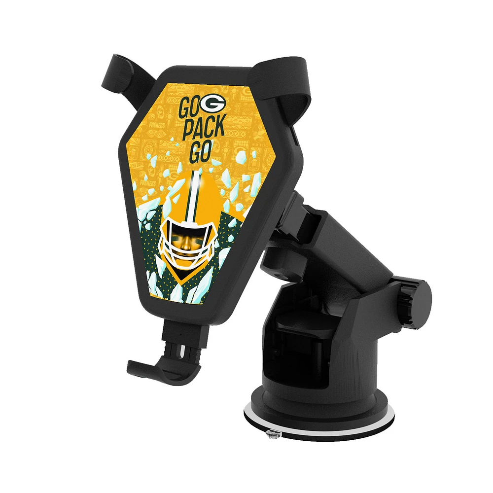Keyscaper Black Green Bay Packers Wireless Car Charger