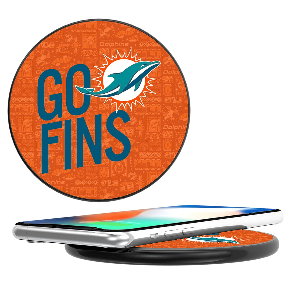 Keyscaper Black Miami Dolphins Illustrated Wireless Charger