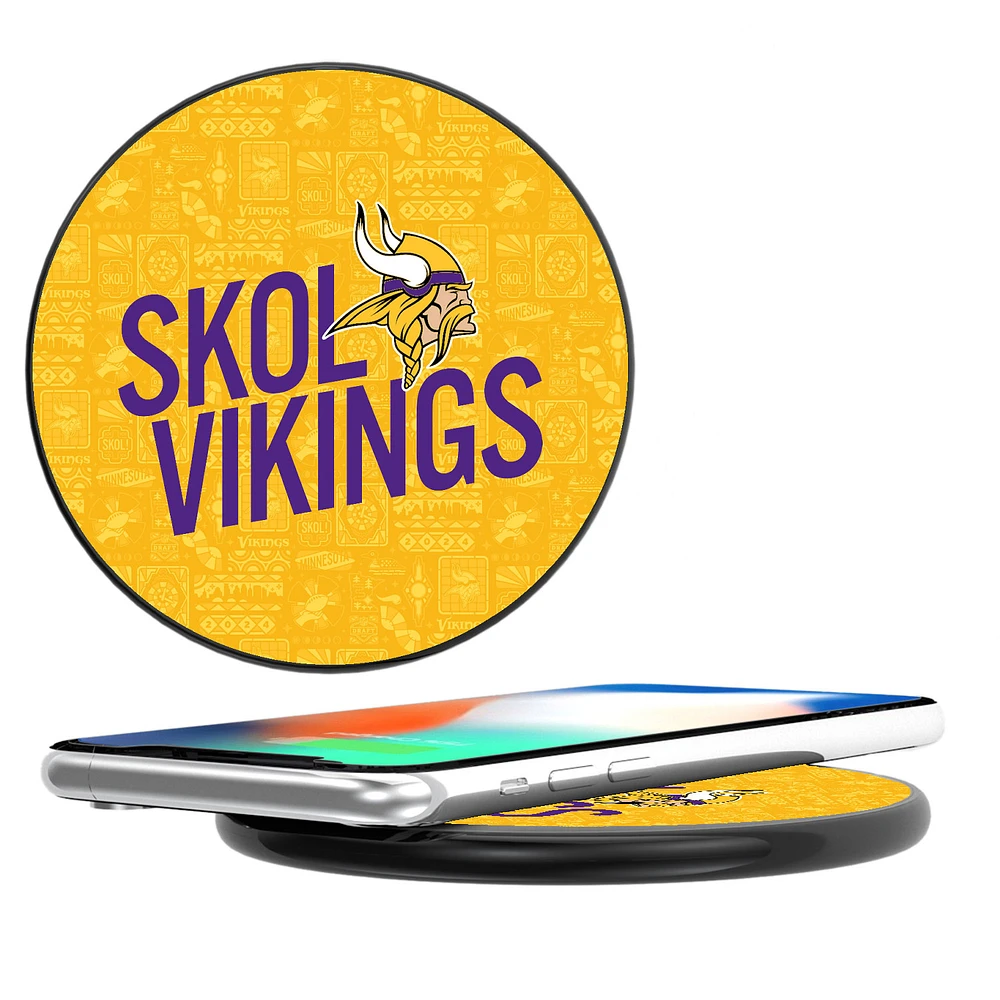 Keyscaper Black Minnesota Vikings Illustrated Wireless Charger