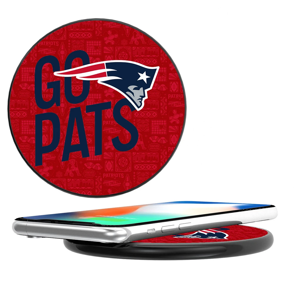 Keyscaper Black New England Patriots Illustrated Wireless Charger