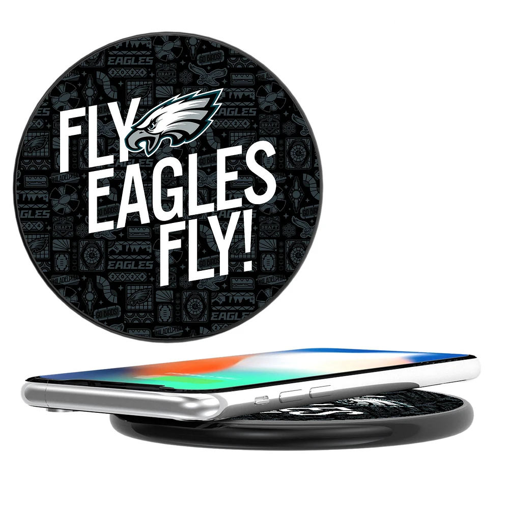 Keyscaper Black Philadelphia Eagles Illustrated Wireless Charger