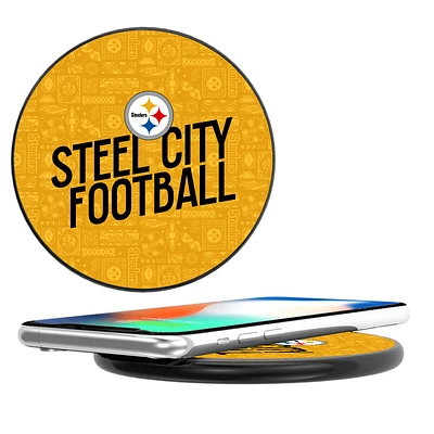 Keyscaper Black Pittsburgh Steelers Illustrated Wireless Charger