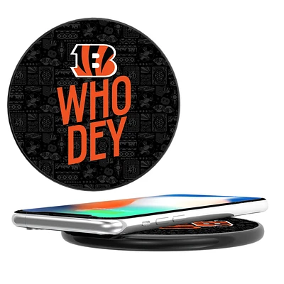 Keyscaper Black Cincinnati Bengals Illustrated Wireless Charger