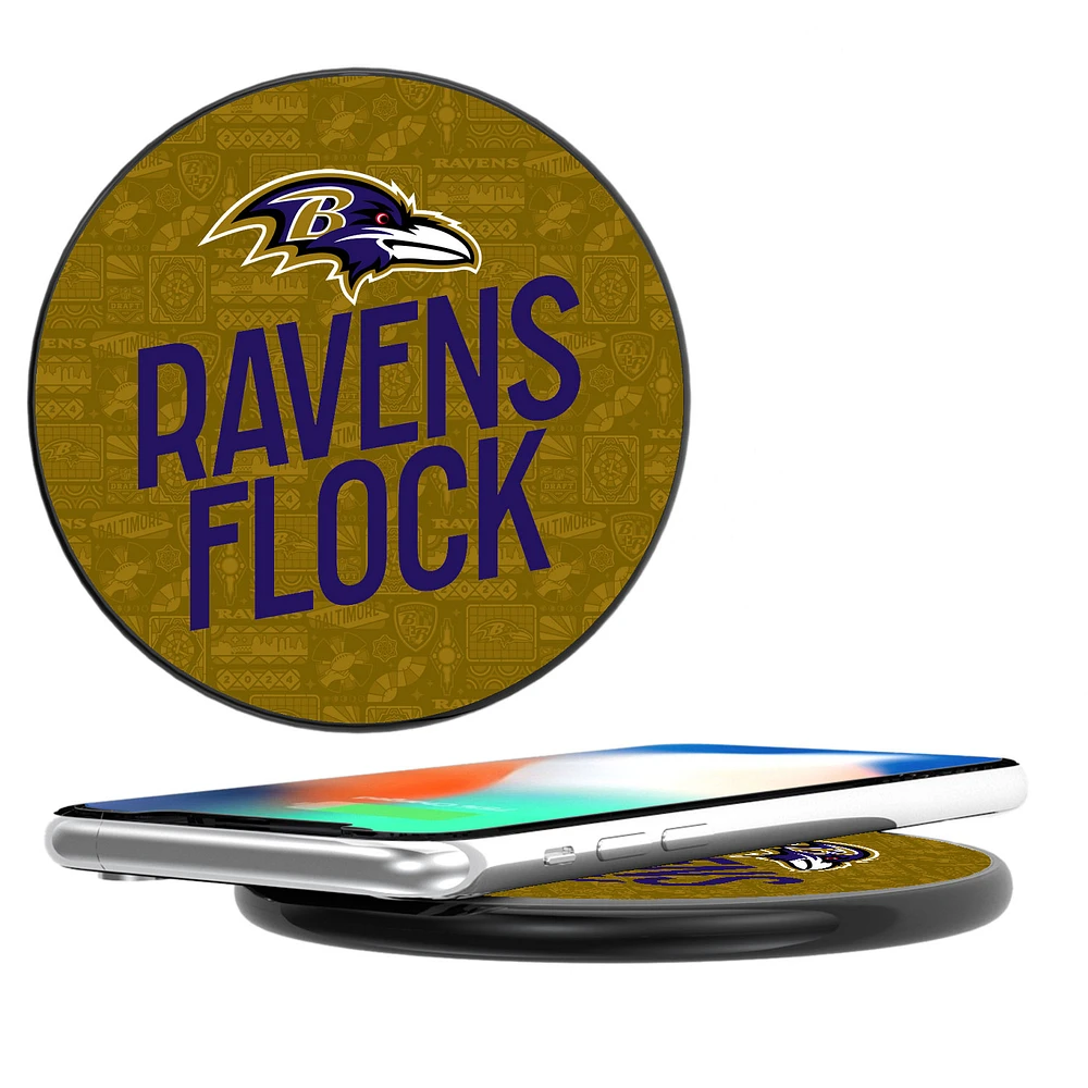 Keyscaper Black Baltimore Ravens Illustrated Wireless Charger
