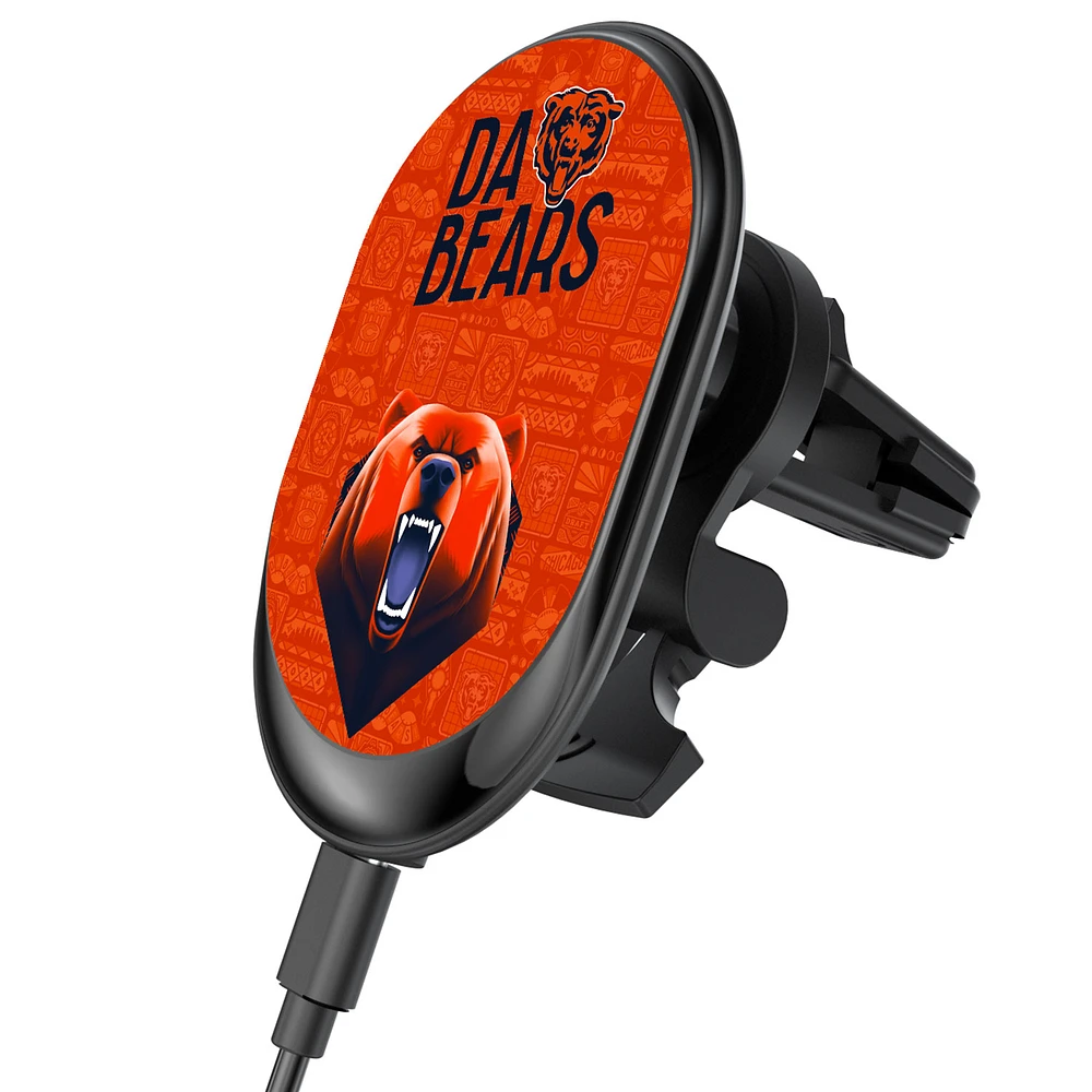 Keyscaper Black Chicago Bears Wireless Magnetic Car Charger