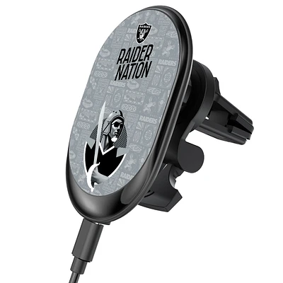 Keyscaper Black Las Vegas Raiders Wireless Magnetic Car Charger