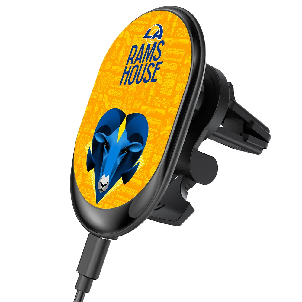 Keyscaper Black Los Angeles Rams Wireless Magnetic Car Charger